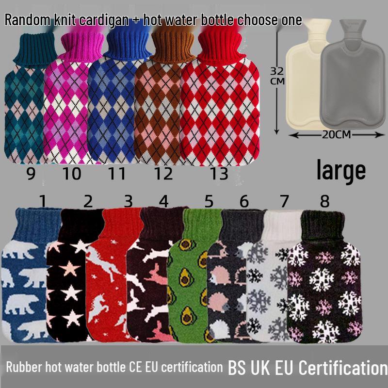 Explosion-Proof Hot Water Bottle: Rubber Design for Stomach and Feet, Long-Lasting Warmth