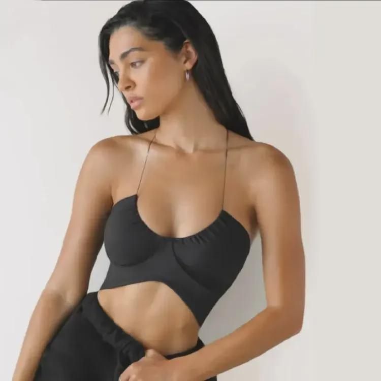 Женский противоударный спортивный бюстгальтер-майка для фитнеса, йоги и бега — съемный, идеально подходит для весенних и летних тренировок