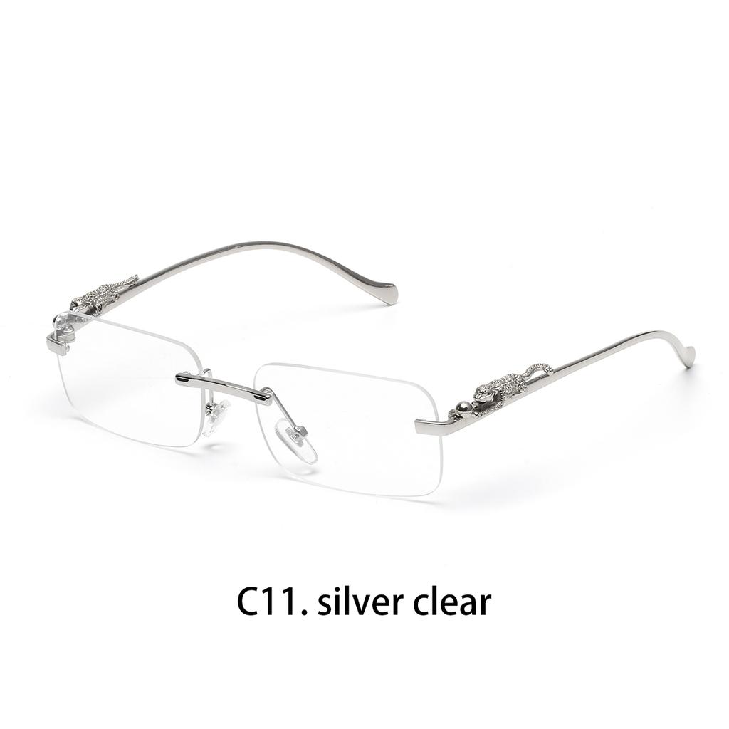 Ruiao Rimless Sunglasses UV400 Fashion Square Metal Glasses for Men Women Designer Man's Brand Sun Glasses Shades for Outdoor