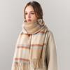 Plaid Wool Scarf Women's Winter Embroidery Shawl New Cashmere Gift Box