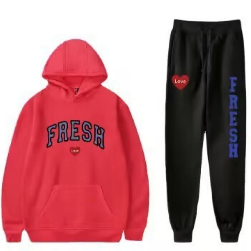 Осень/Зима 2023, новое корейское издание, красивый стильный дизайн, свободные повседневные спортивные штаны в форме сердца, комплект из двух предметов с надписью Love