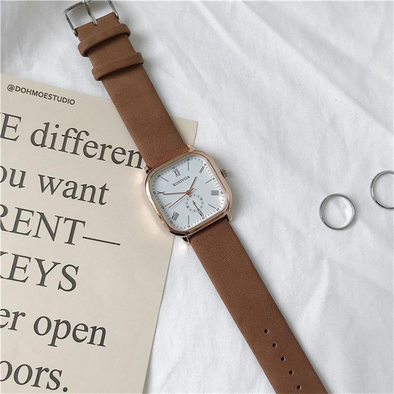 Casual Womens Square Dial Watch Quartz Analog Watch Fashion Simple Business Wristwatches