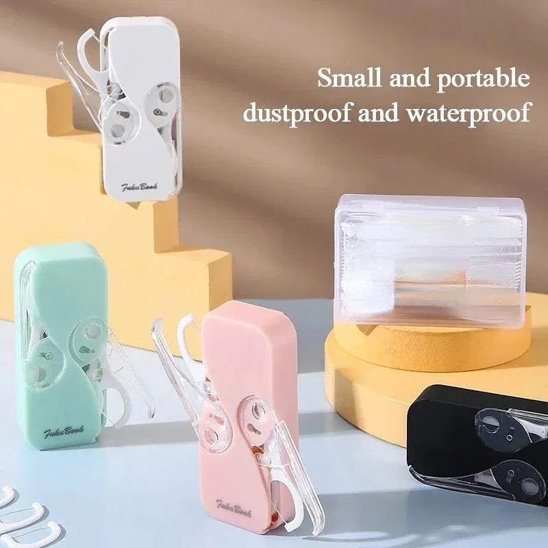 Бытовой Портативный Пластиковый Автоматический Портативный Бокс для Хранения Зубной Нити Очиститель Практичный Для Путешествий Кемпинга Ухода за Полостью Рта Зубная Нить
