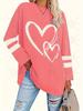 Popular Loose Long Sleeve Heart Graphic Printed T-Shirt Simple Streetwear Versatile Top Women'S Long Sleeved T-Shirt