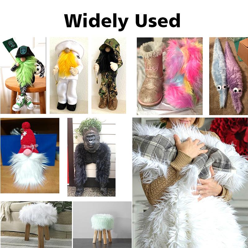 Мягкий длинный мех ткань красочный квадратный плюшевый искусственный пэчворк DIY ручной работы Рождественская кукла борода волосы подушка швейный материал Аксессуар