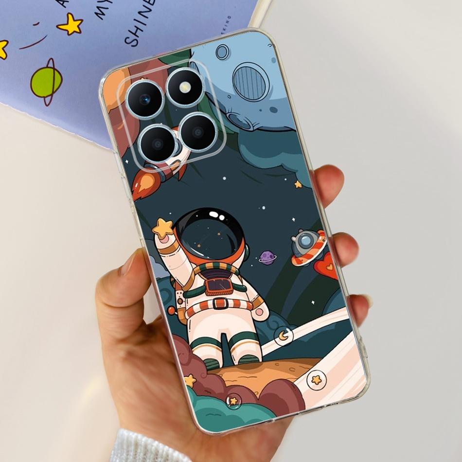 For Honor X6a Phone Case HonorX6a X 6A 4G WDY-LX1 Cute Butterfly Flower Painted Soft Silicone TPU Back Cover Bumper