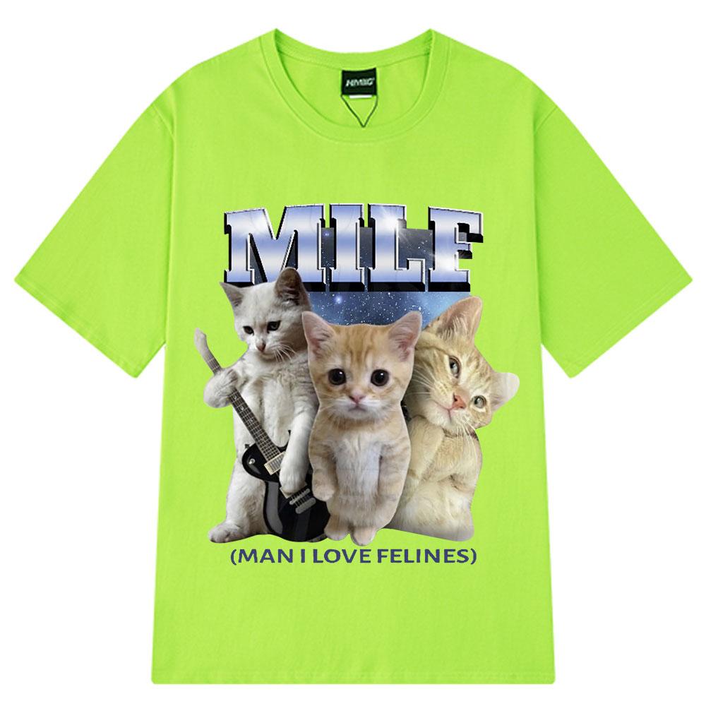 Customization Milf Unisex I Love Felines Tshirt Funny El Gato Meme Sad Crying Cat Graphic Summer Casual Fashion Hiphop T Shirts 1