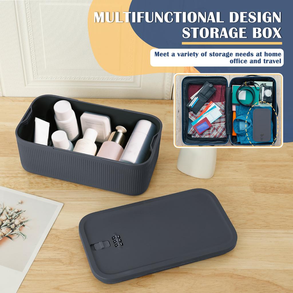 Medication Password Locking Box Versatile Safe Small Lockable Storage Box for Home Office Travel Medicine and Food Organizer