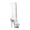 Fashion 15cm High Heel Transparent High Boots, Steel Pipe Dance, PVC Front Ribbon COSPLAY Club High Heel Boots