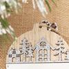 1/4Pcs Wooden Merry Christmas Ornament Farmhouse Rustic Xmas Tree Hanging Double Layer Splicing Love Heart Star Round Shape Holiday Decoration