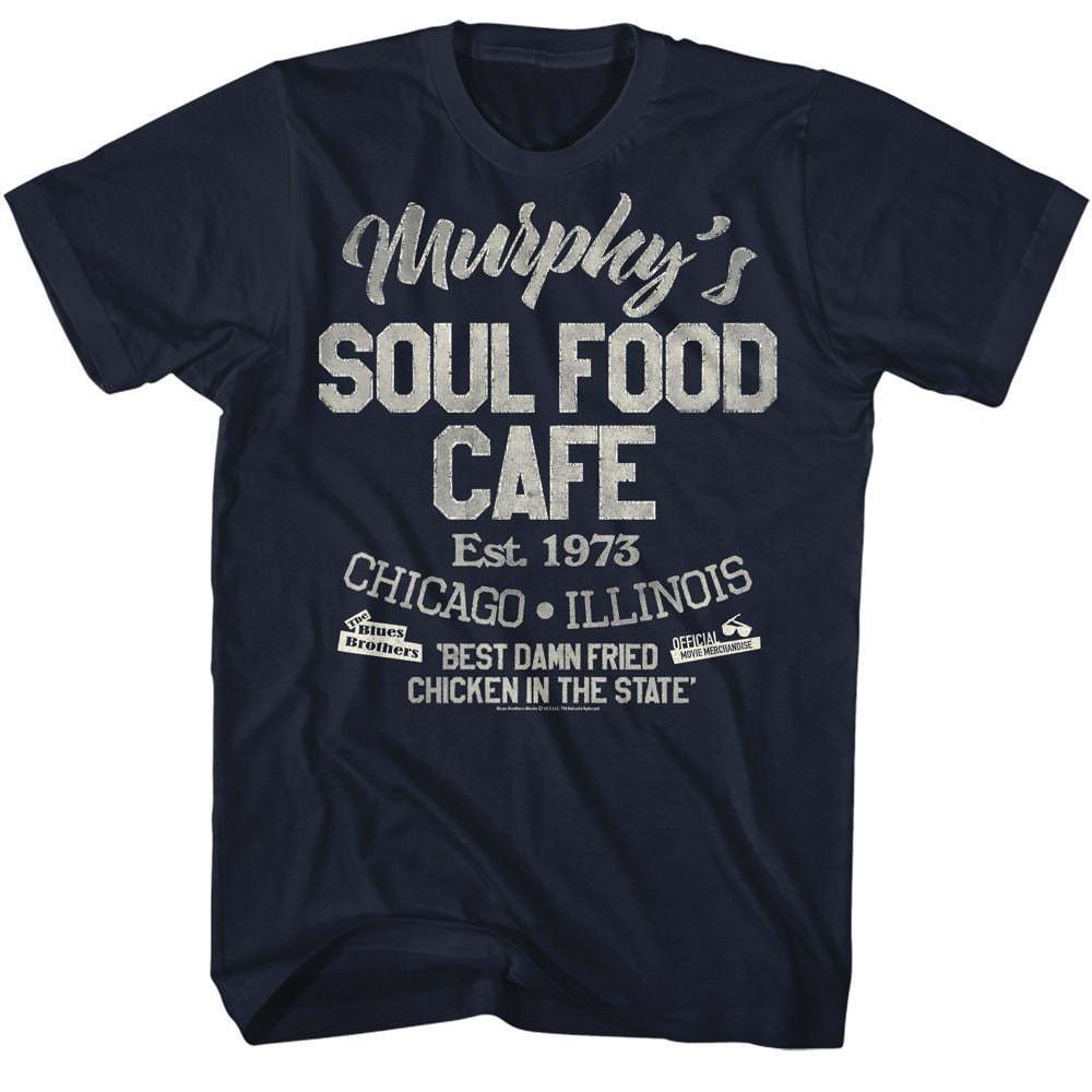 Синяя футболка с принтом Soul Food Cafe из фильма «Братья Блюз»