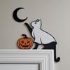 Halloween Door Topper Metal Cat Skull Witch Castle Halloween Door Wall Corner Decor Frame Sign Holiday Home Decoration