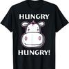 Смешной гиппопотам Голодный Голодный Милый Винтажная футболка с гиппопотамом