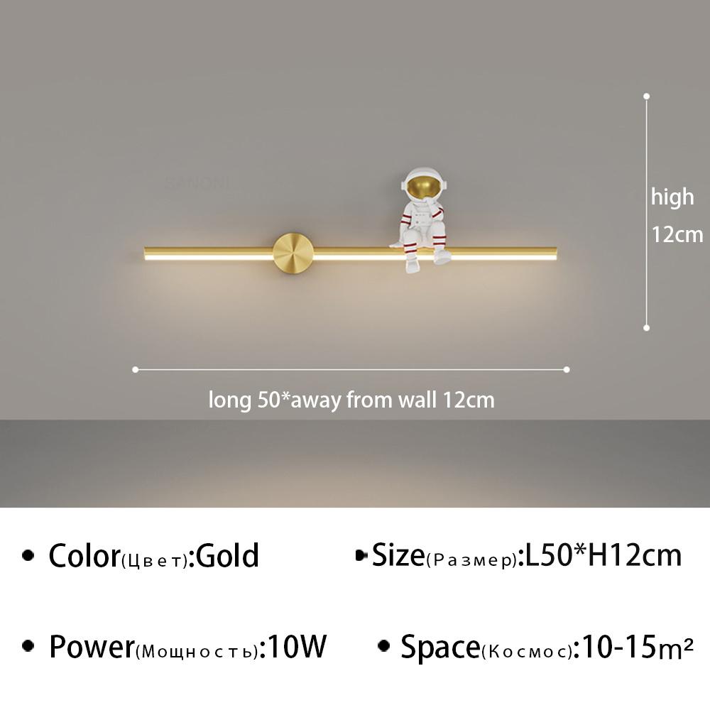 Creative Children Room LED Wall Lamp for Bedroom Bedside Study Aisle Living Modern Astronaut Wall Sconce Luster Lighting Fixture