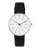 ARNE JACOBSEN Watch 34mm Scandinavian Design Daily Life Waterproof Design Without Second BANKERS White Black Leather (Quiet Hand) 53101-1601