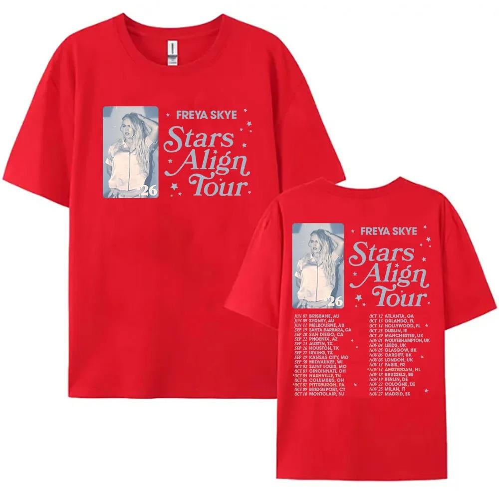 Freya Skye Stars Align Tour Global Date List Portrait Cotton TShirt Loose Fit for Freya Skye Fans Women And Unisex Tshirts