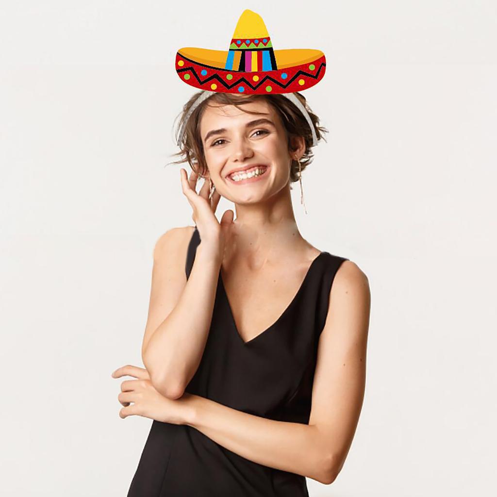 6 штук мексиканских фиеста повязок на голову, головной убор, украшения для тематической вечеринки, головные уборы для праздников и фотореквизит