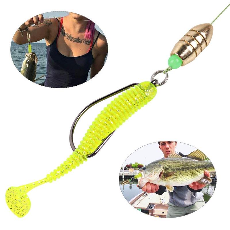 Набор рыболовных грузил с латунными грузилами, джиг-крючками, рыболовным поворотным кольцом, пластиковой коробкой