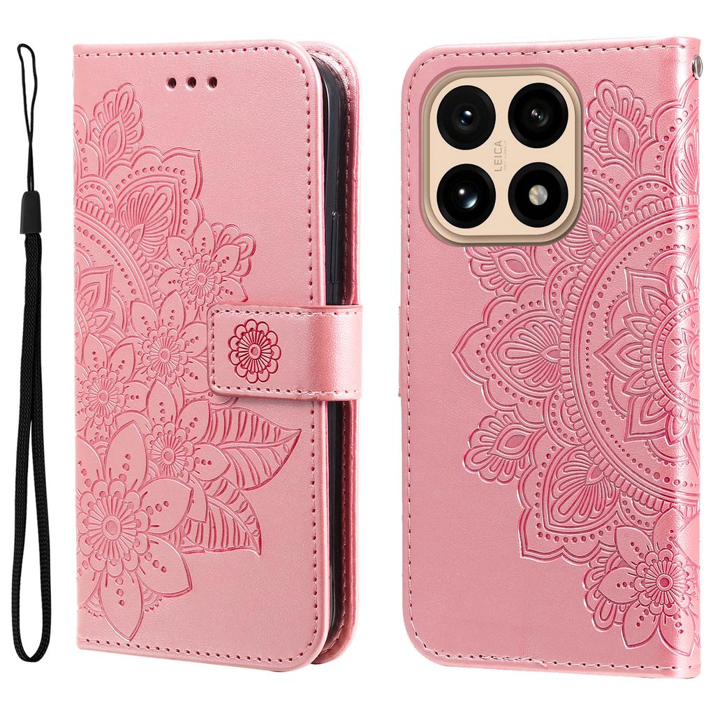 For Xiaomi 15T Case Floral Pattern PU Leather Wallet Stand Phone Cover