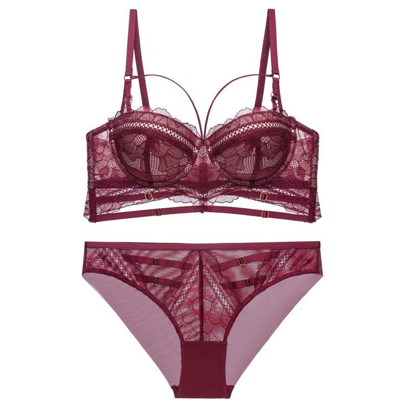 New sexy underwear small breasts show big gathering anti-sagging bra straps hollow lace underwear suit women
