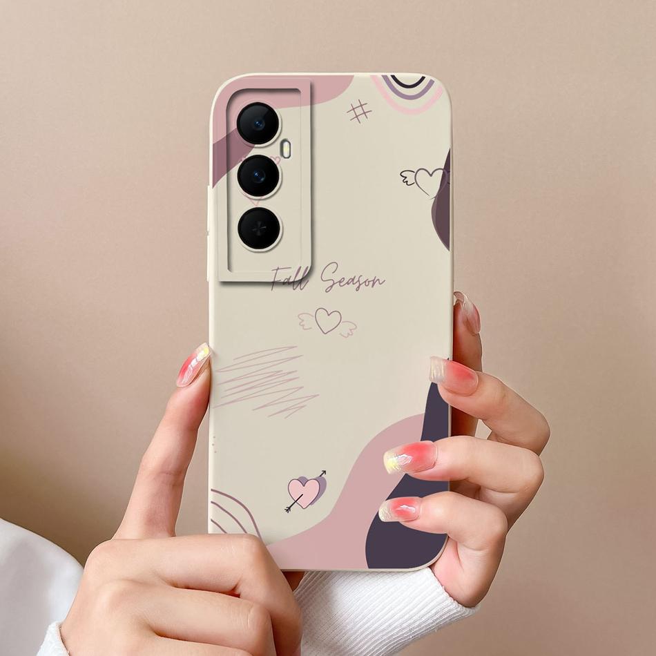 For Realme C65 4G Phone Case Butterfly Cat Ultra Thin Liquid Silicone Camera Protection Back Cover For Realme C 65 Funda Carcasa