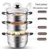 Meichu 304 Stainless Steel 3-Tier Steamer Pot