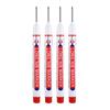 4Pcs Long Head Markers Pen Bathroom Woodworking Decoration Multifunction Deep Hole Marker Pens Pen Red Black Blue Ink