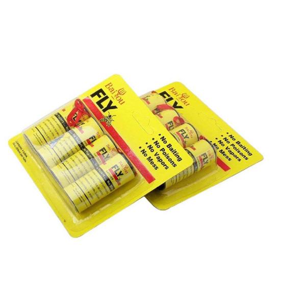 4 Rolls Insect Bug Glue Paper Killer Fly Catcher Trap Ribbon Strip Sticky Tape