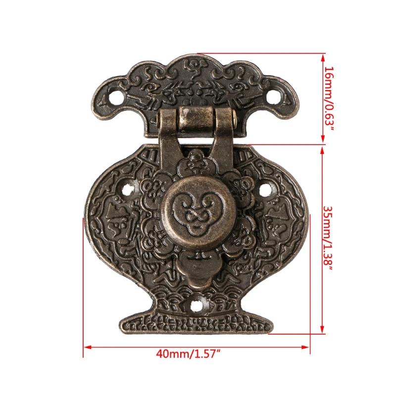 6PC Antique Bronze Hasp Latch Jewelry Wooden Box Mini Cabinet Buckle Lock Decorative Jewelry Box Hardware
