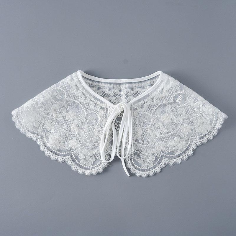 Fashion Scarf Fake Collar Shirt Women Detachable Collar Lace Neckline Women False Collar Tie White Faux Col Clothes Accessories
