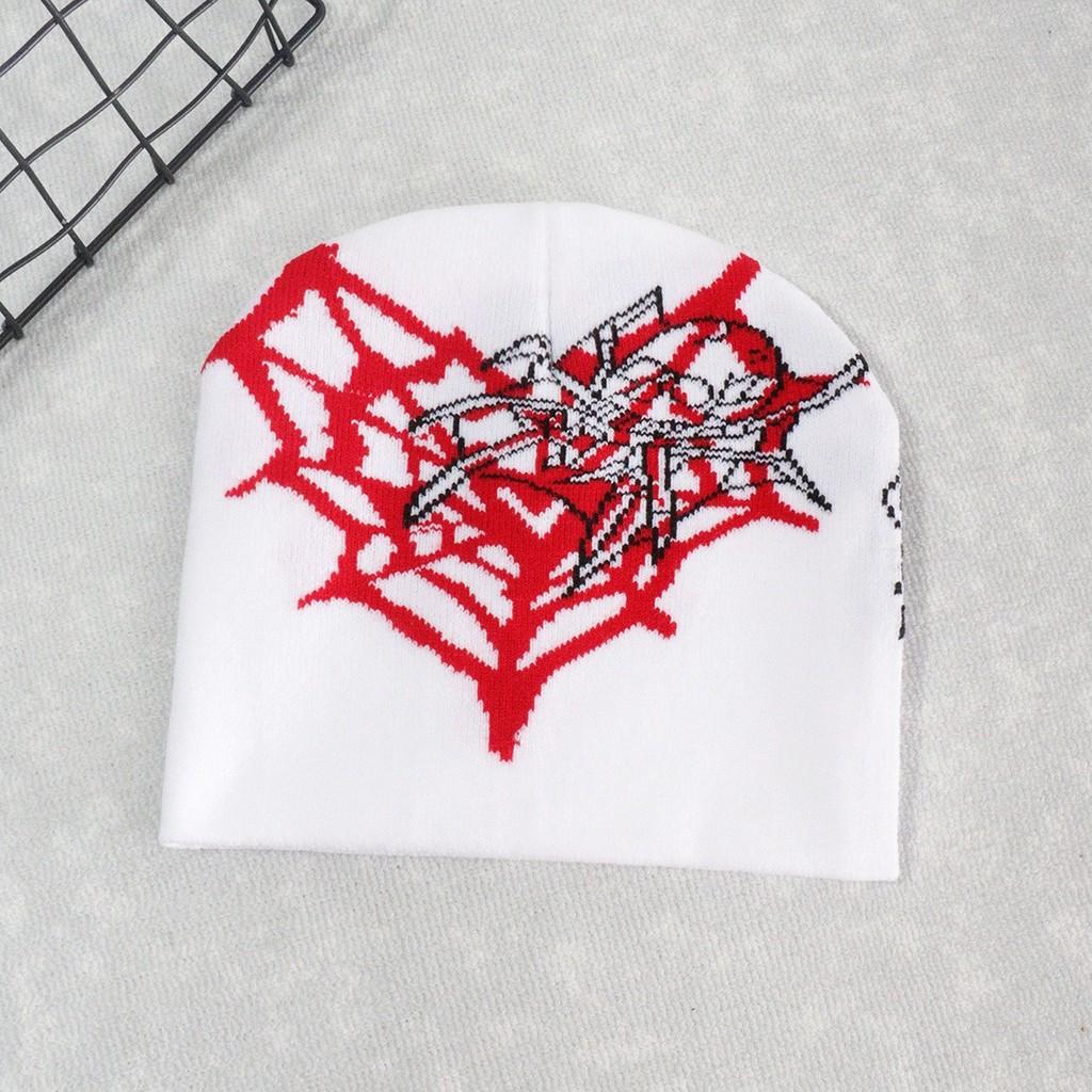Heart Shape Spider Web Pattern Knitted Hat For Fall And Winter Season