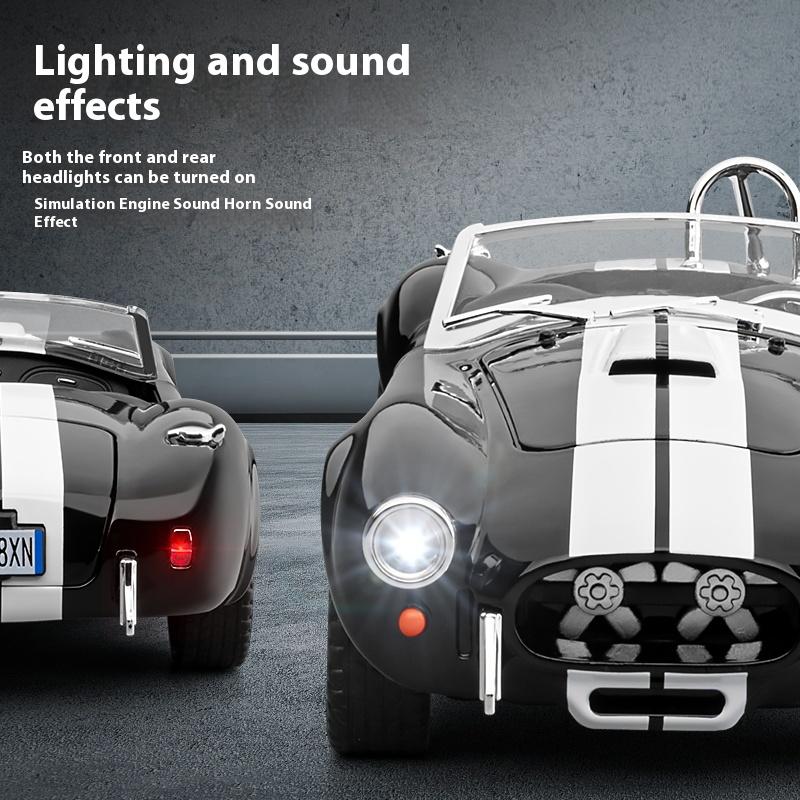 1:24 1965 Shelby Cobra Кабриолет Родстер Модель Симуляция Звук Свет Вытягиваемое Колесо Амортизация Подарок Мальчику на День Рождения