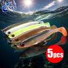 5pcs Soft Fishing Lure Kit Soft Swimbait for Bass Fishing,Premium Fishing Bait for Freshwater Saltwater