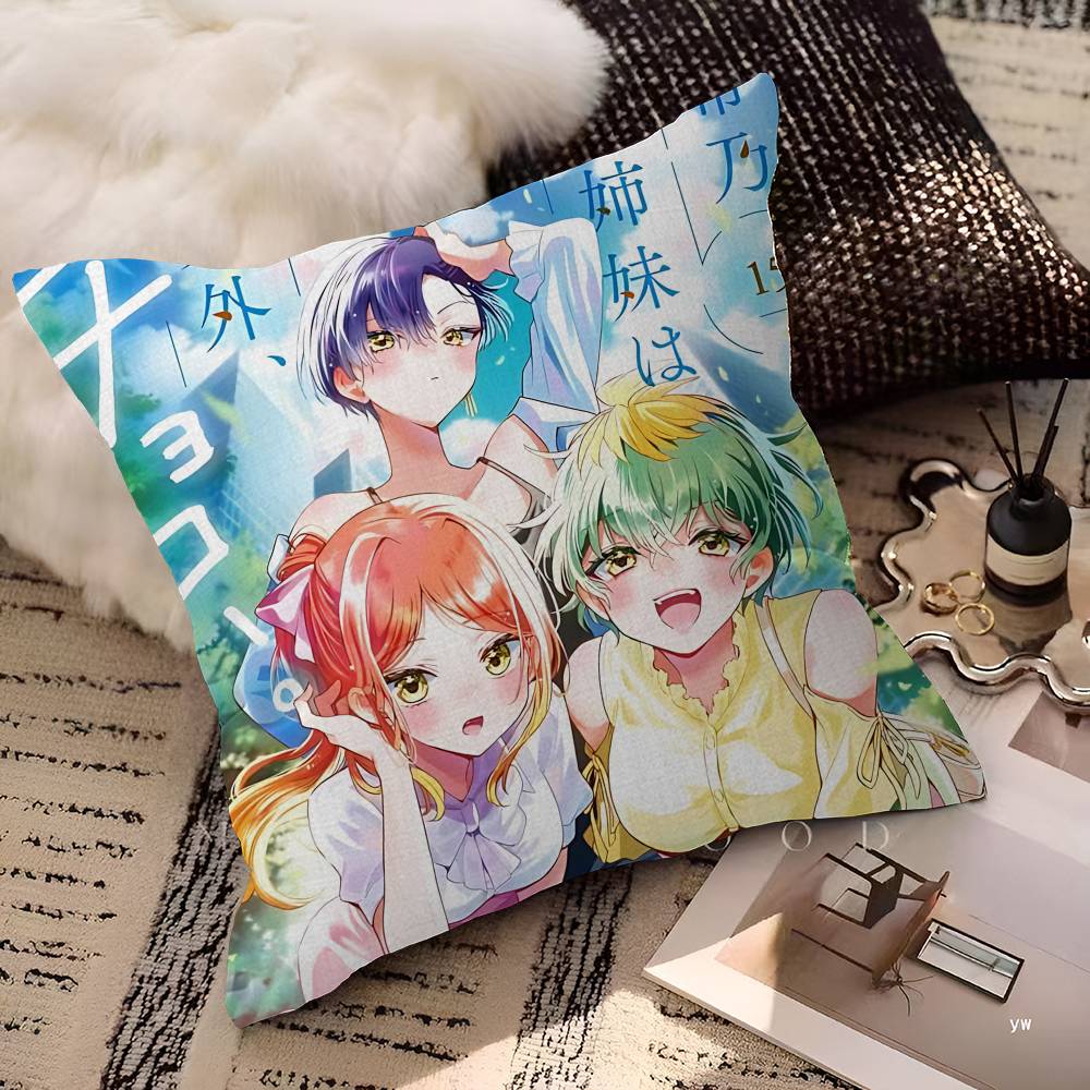 Popular Dealing With Mikadono Sisters Is A Breeze Pillowcases Home Bedding Decorative Pillow Cover Wedding Super Soft Pillow