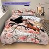 Horses Floral Harmony Print 3Pcs Bedding Setduvet Cover With 2 Bedropillowcase Home Birthday Gift