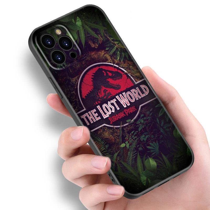 World Jurassic Park Phone Case For Apple iPhone 12 13 Mini 11 14 15 Pro Max 7 8 Plus X XR XS SE 2020 2022 Black Silicone Case