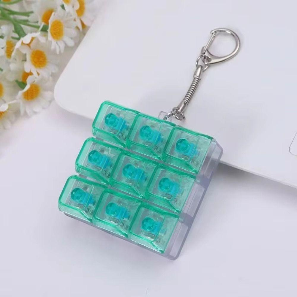 Clear Clicker Decompression Fidget Keychain Colorful Keycap Button Finger Clicker Toys Boys Girls