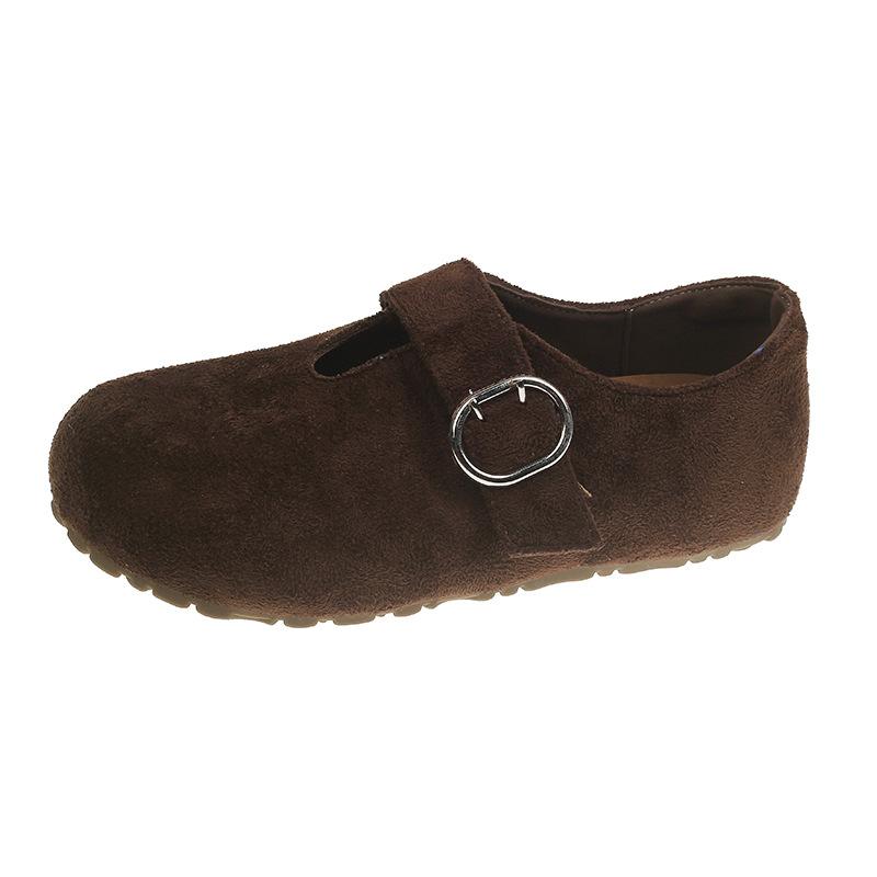 Retro Inner Height Increase Flat Bottom Women's New Comfortable Versatile Lazy One-pedal Doudou Shoes