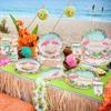 Hawaiian Flamingo Garlands Disposable Tableware Set Summer Beach Birthday Party Decor Kids Hawaii Luau Tropical Party Supplies