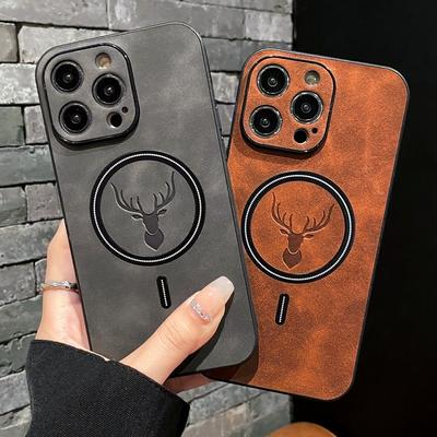 Роскошный чехол для телефона Magsafe с беспроводной зарядкой Deer Cortex для Iphone 14 13 12 11 Pro Max X Xs Xr Max Plus, магнитный бампер