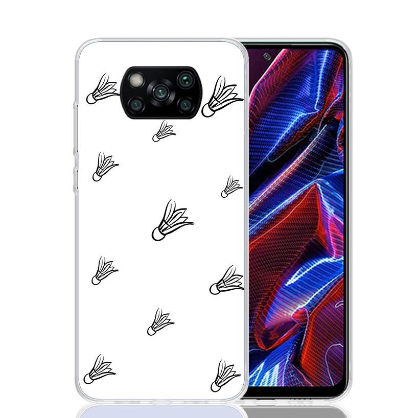 Спортивный чехол для телефона с бадминтоном для Xiaomi Poco X7 X6 X5 Pro F7 Ultra Redmi 15C 15 13 13C 12 12C 10 10A 10C 9 9A 9C 9T Чехол Poco X7