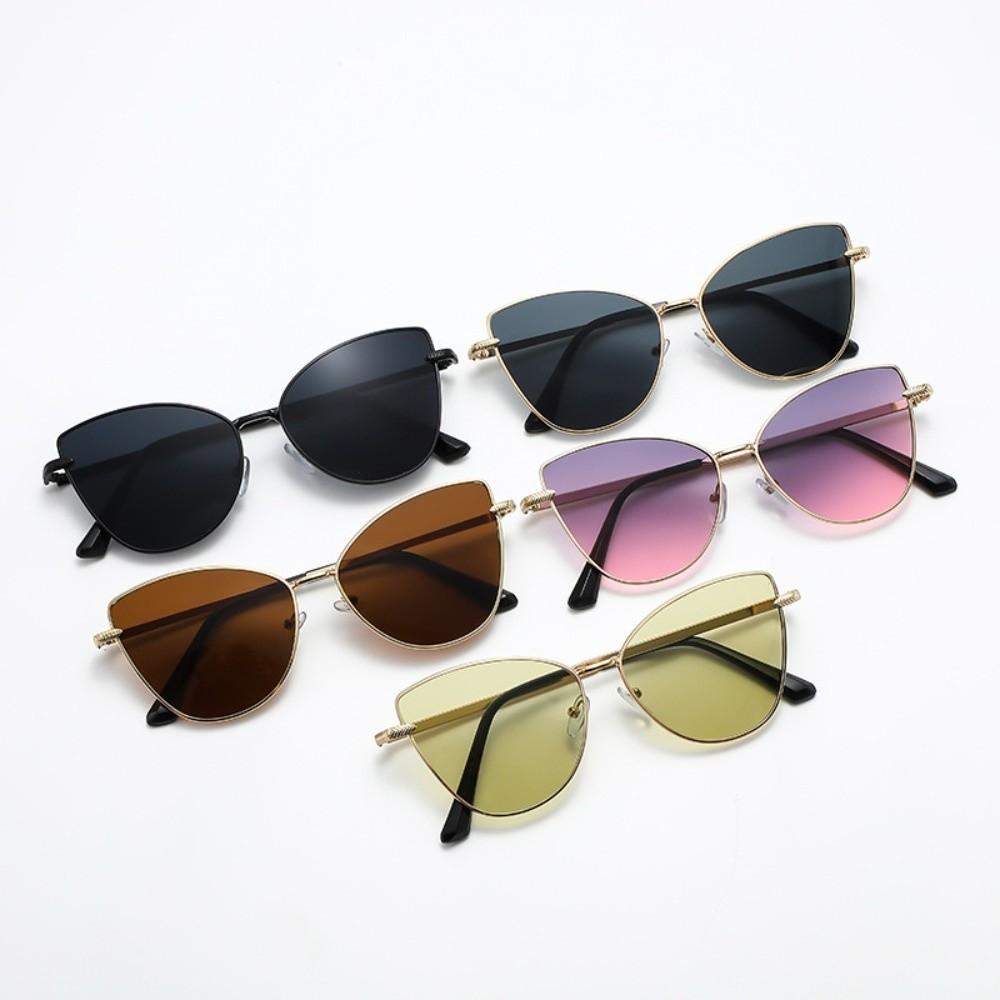 Multicolor Cat Eye Sunglasses Zinc Zinc Alloy Frame Big Frame Sun Glasses Vintage UV400 Eyewear Selfie