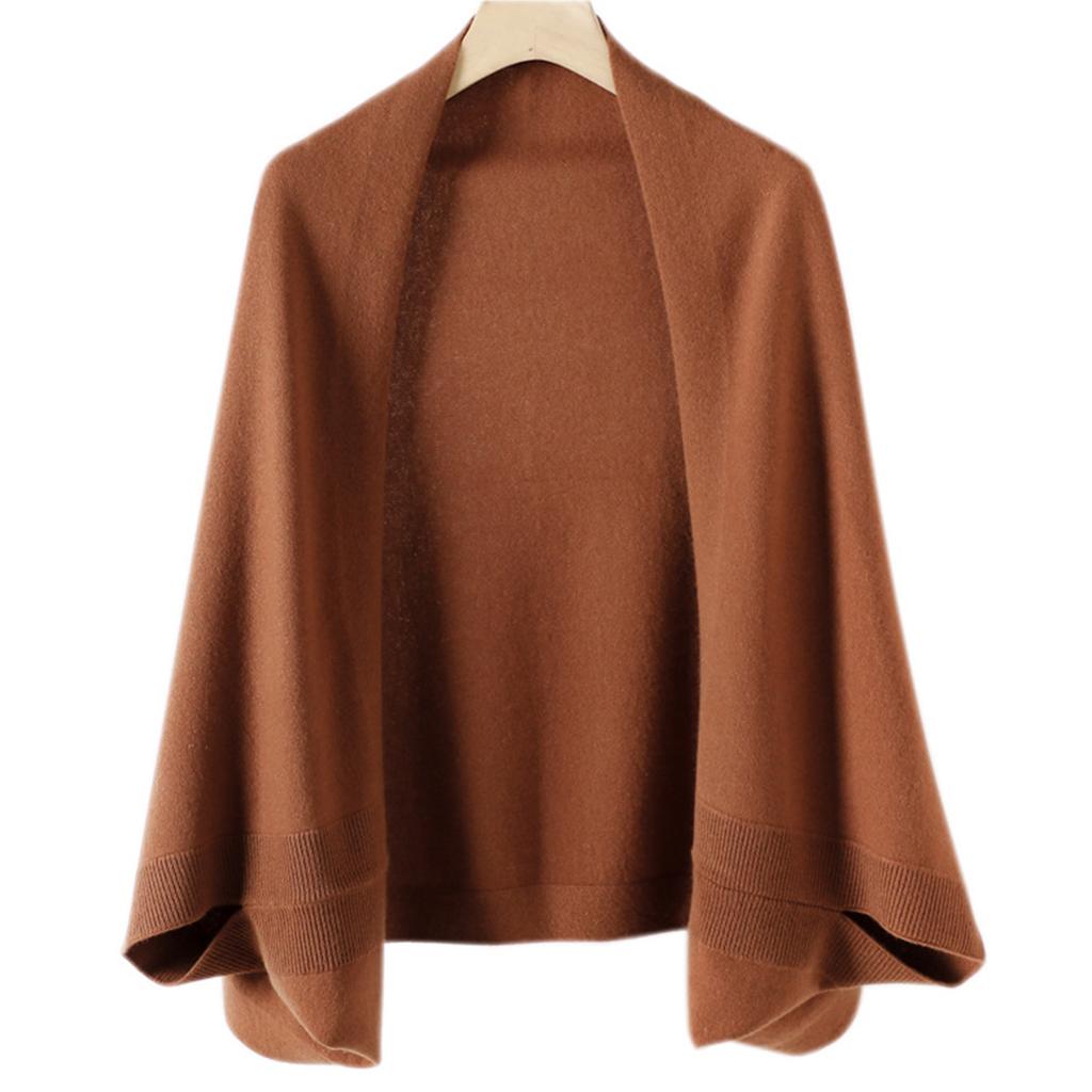 Ladies' Fashionable Cashmere Shawl Paired With Warm, Fashionable And Stylish High-end Knitted Cape Dual-use Scarf