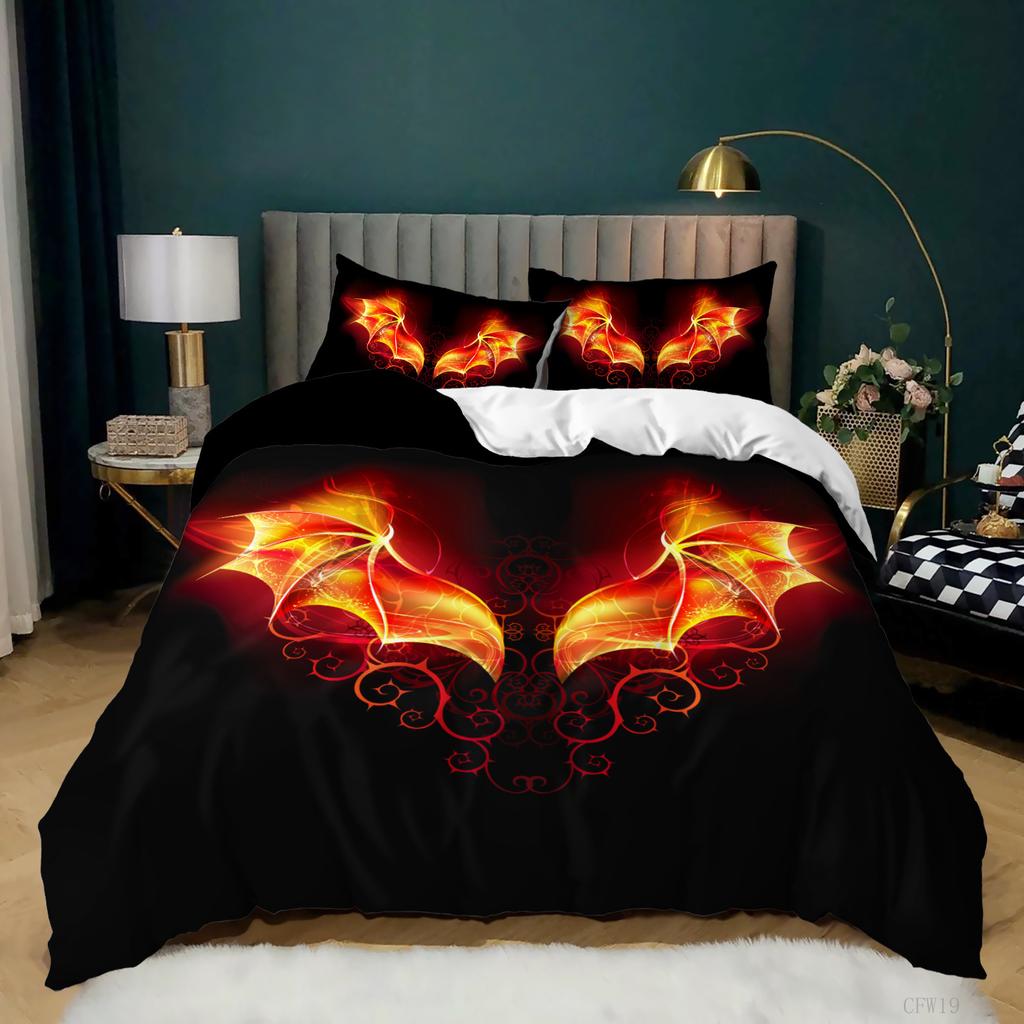 3D Starry Sky Feather Pattern Bedding Set Starry Plate Printed Quilt Cover and Pillow Case 2 or 3 Extra Large AU240 * 270 Home Decoration