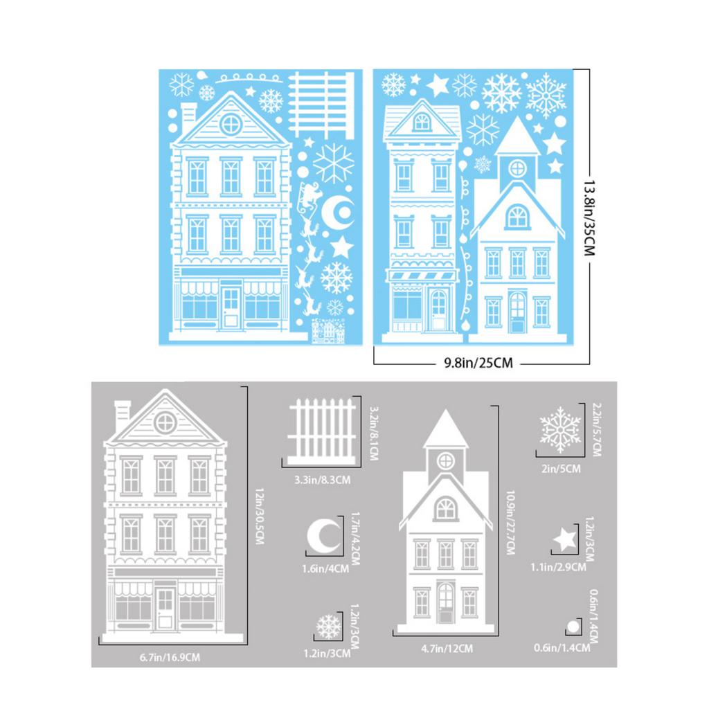 Christmas Decorations Winter Snow House Static Stickers Shopping Mall Window Scene Layout Elk Christmas Tree Window Stickers