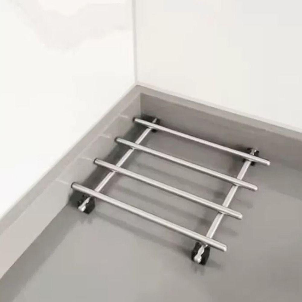 Silver Stainless Steel Trivets Non-Slip Feet Baking Pans Holder Insulation Pads Living Room