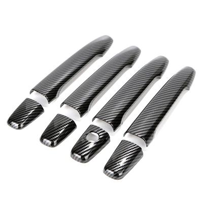 Внешняя дверная ручка автомобиля, декоративная накладка для Mitsubishi Outlander 07-20 Lancer 08-17 ASX 10-18, хромированный узор из углеродного волокна
