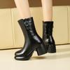 Fashion AIYUQI Women's Winter Boots Genuine Leather 2025 New High Heel Boots Women Natural Wool Warm Winter Mom Boots Women