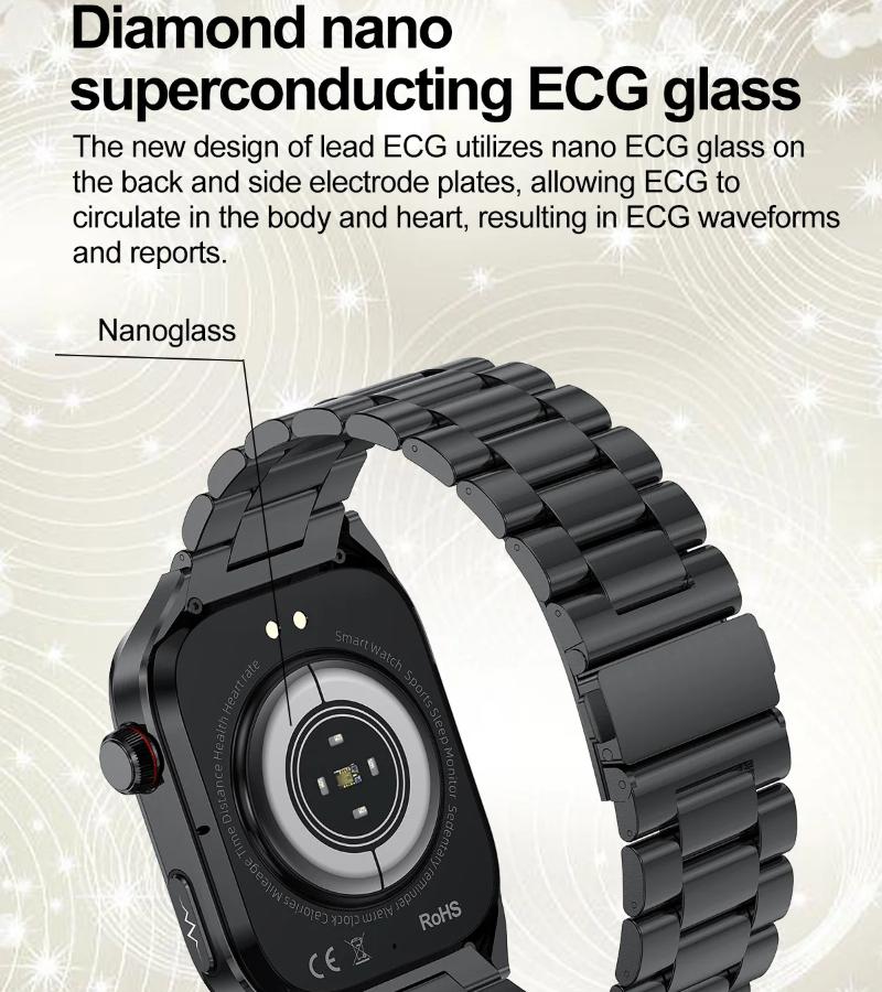 Умные часы ECG+PPG с функцией звонков по BT, push-уведомлениями, физическим обследованием, монитором здоровья, артериального давления, мочевой кислоты, кислорода в крови, спортивные умные часы