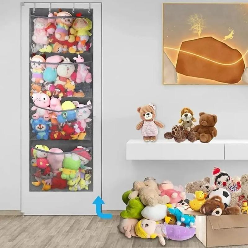 Новая большая настенная сумка-органайзер из сетки, 4-слойный органайзер для игрушек, подвесная конструкция, дисплей для детских кукол